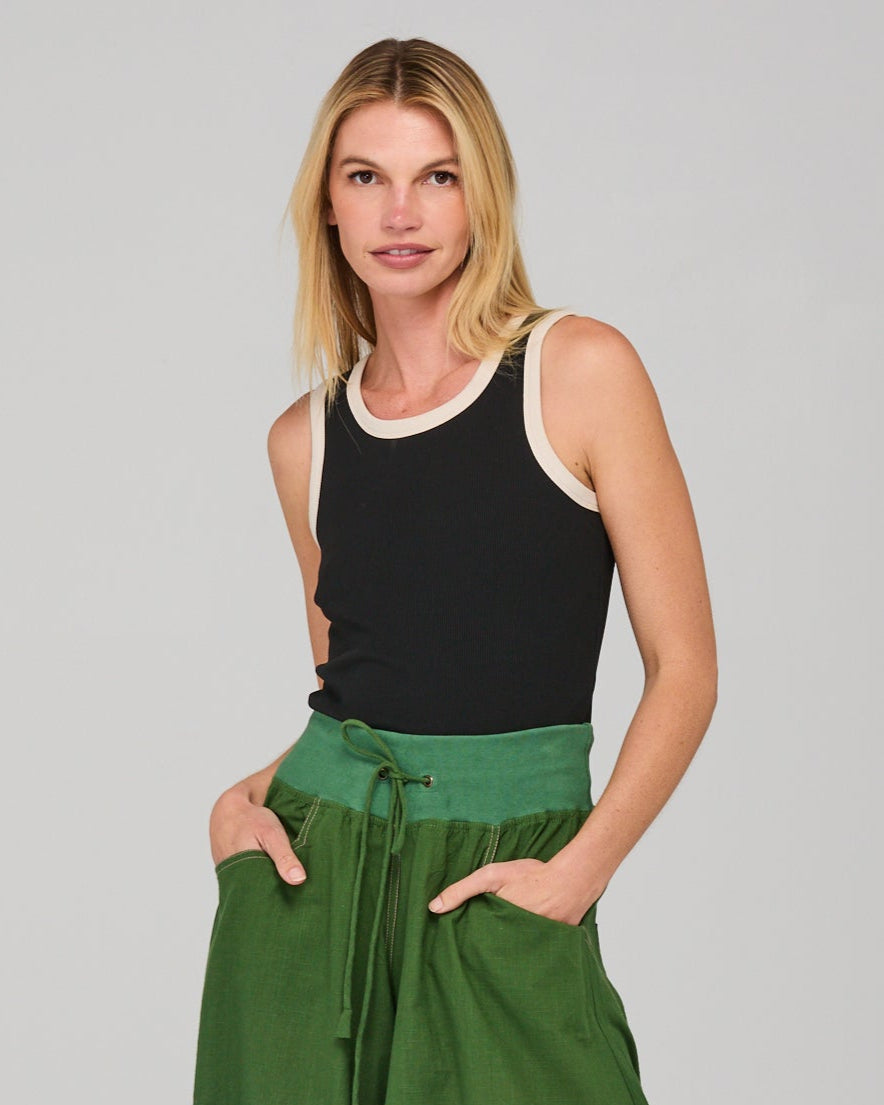 Bellissimo Top - Black/Ecru