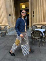 Evelina Pant- Navy Seersucker