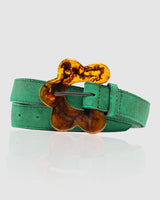 Flower Belt - Peacock Suede