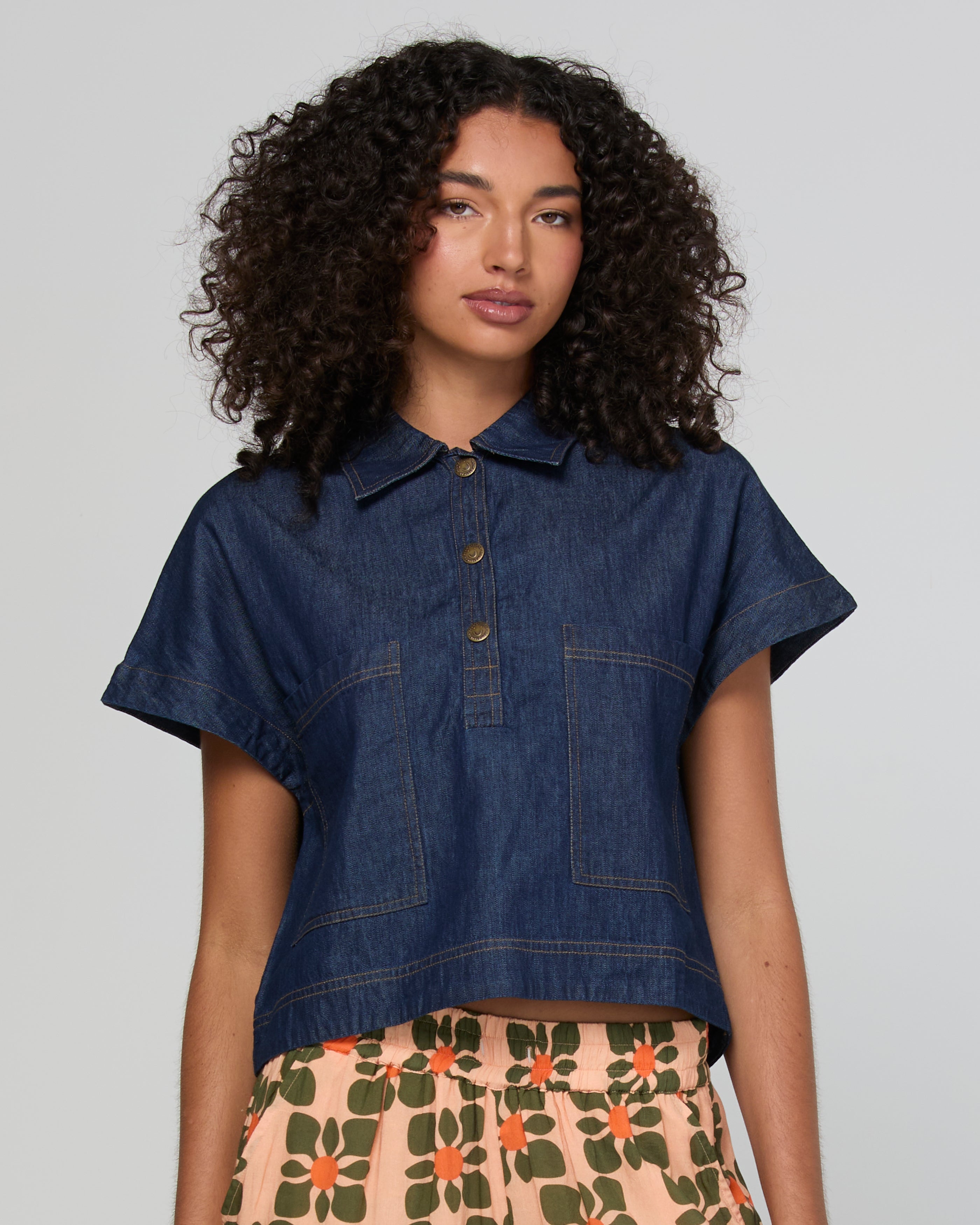 Fumiko Top - Dark Denim