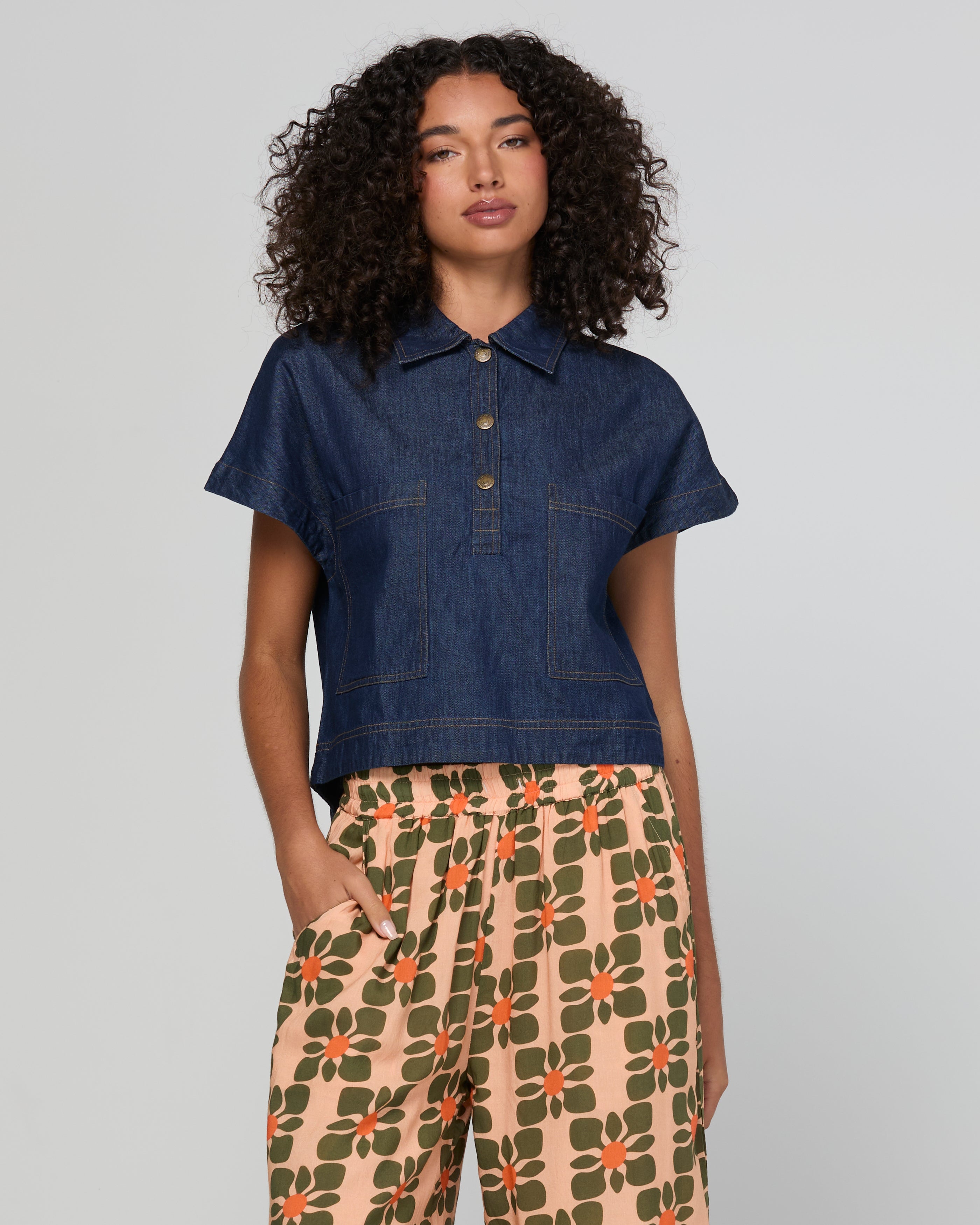 Fumiko Top - Dark Denim