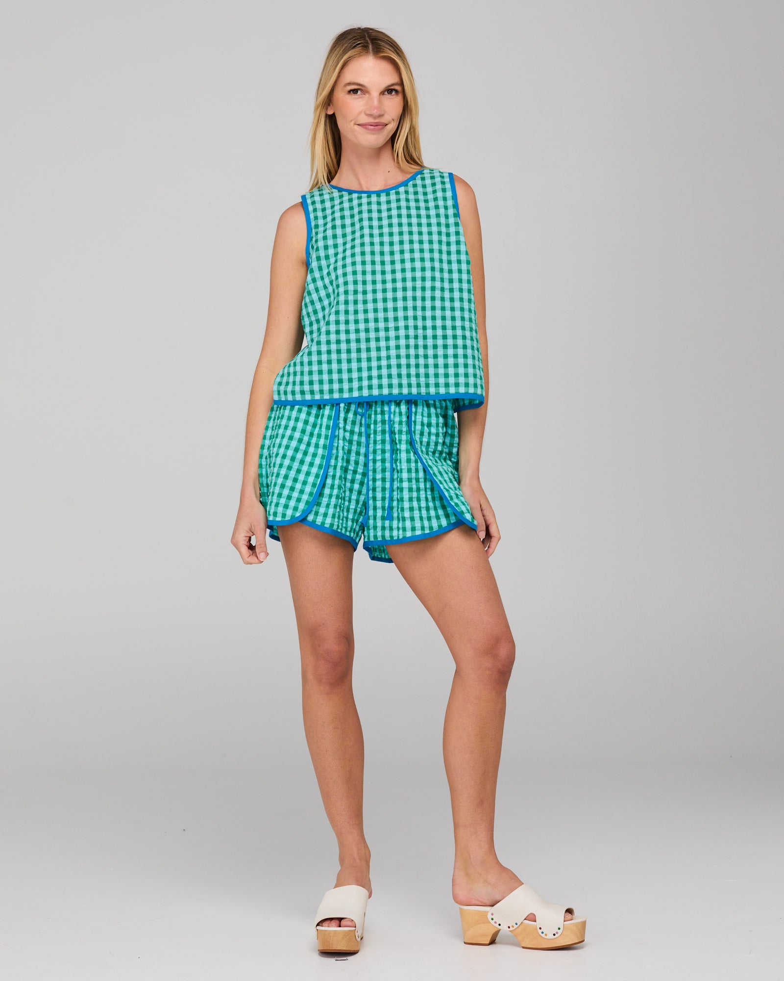 Cuba Short - Green Seersucker