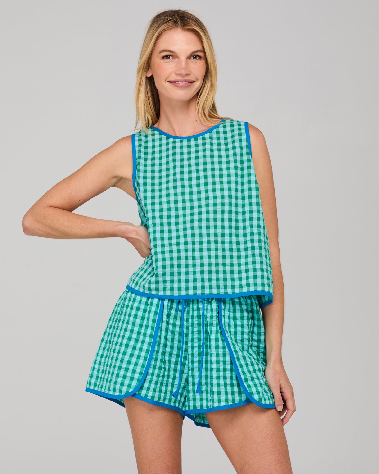 Cuba Short - Green Seersucker