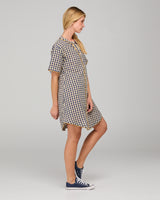 Josie Shirt Dress - Navy Spliced Seersucker