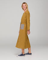 Akari Dress - Mustard Seersucker