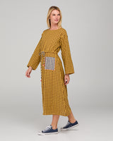 Akari Dress - Mustard Seersucker