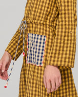 Akari Dress - Mustard Seersucker