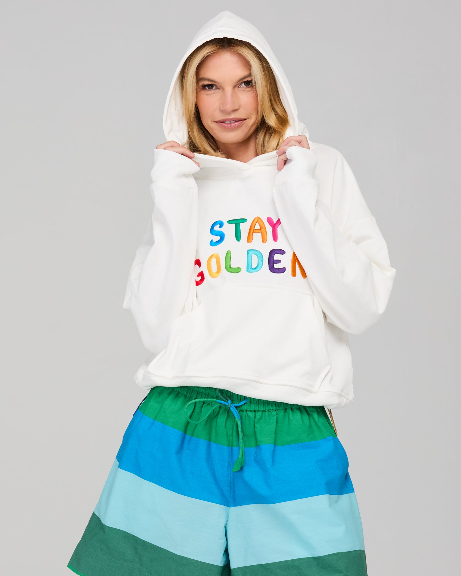 Meeko Embroidered Jumper  - White Multi