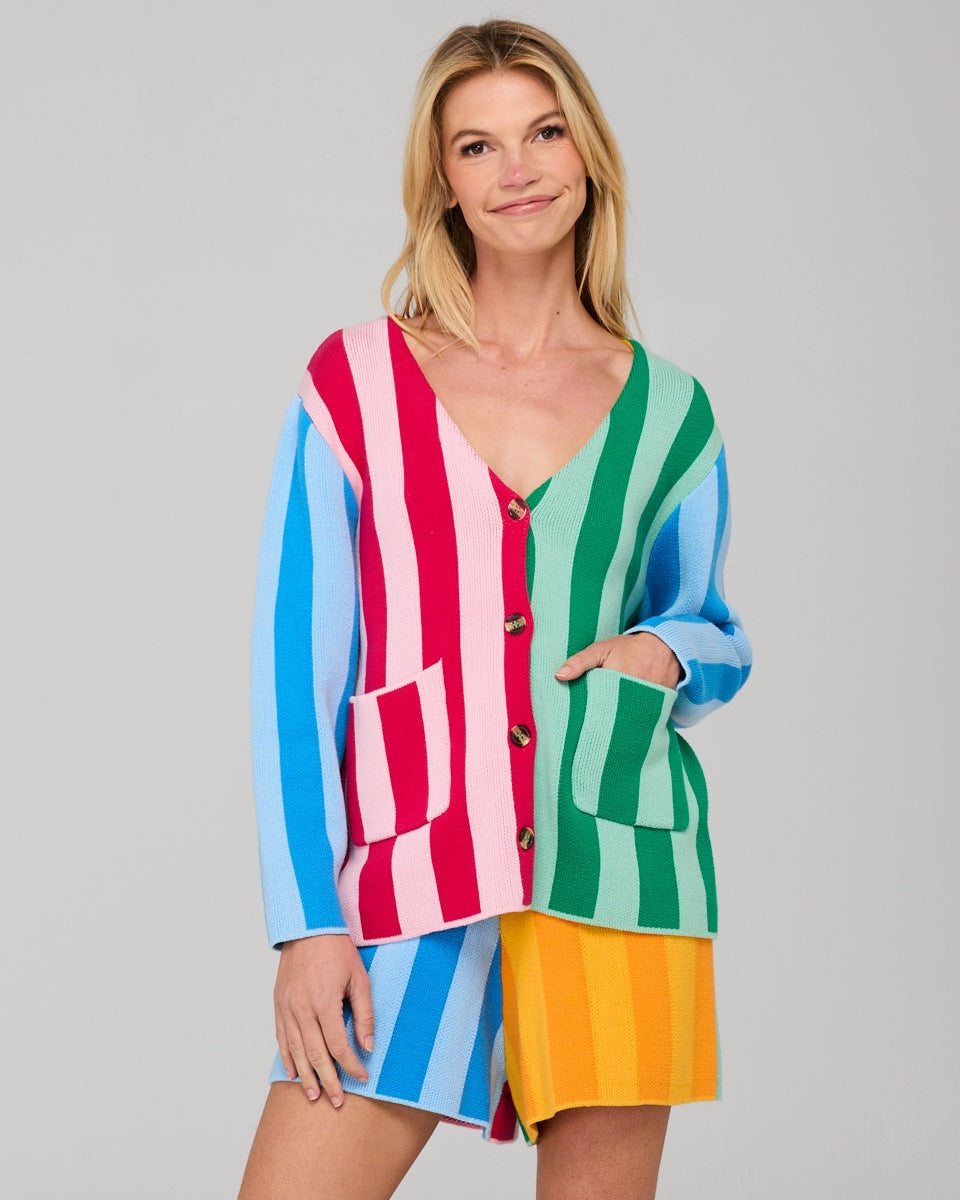 Rainbow Cardigan - Rainbow Stripe