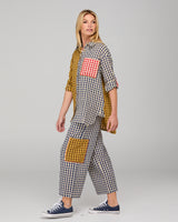 Gillie Shirt - Navy Spliced Seersucker