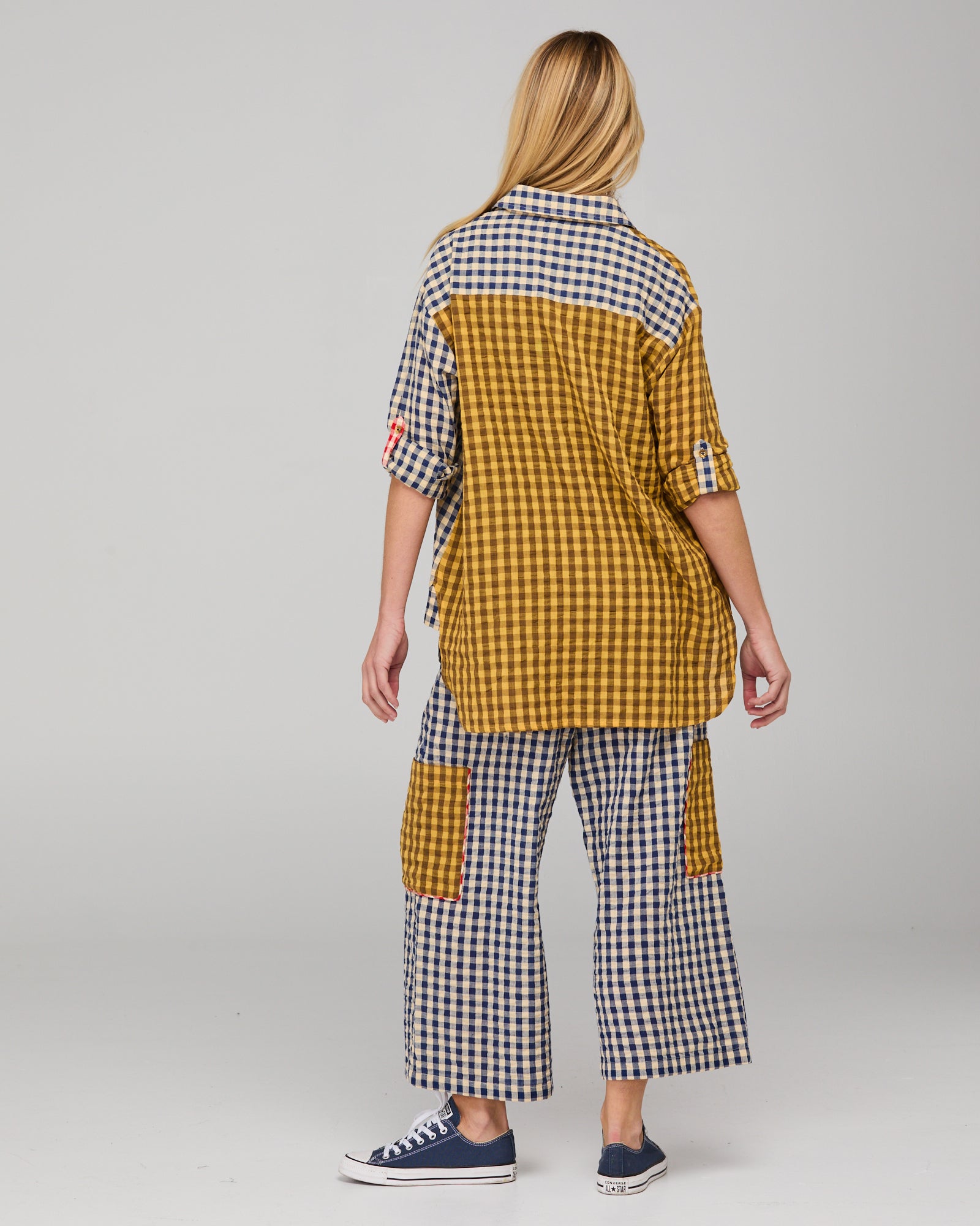 Gillie Shirt - Navy Spliced Seersucker