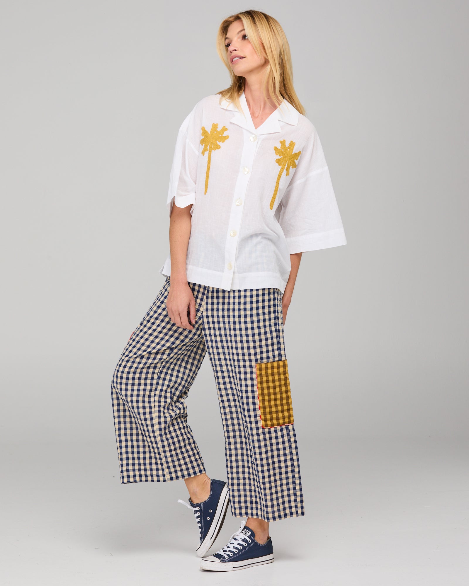Sabal Shirt - White Mustard Embroidery