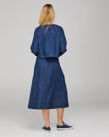 Fumiko Skirt - Dark Denim Contrast Stitching
