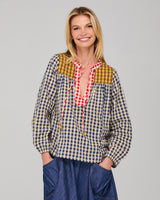 Fleetwood Top - Navy Spliced Seersucker