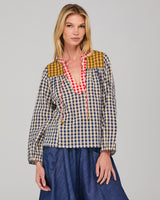 Fleetwood Top - Navy Spliced Seersucker