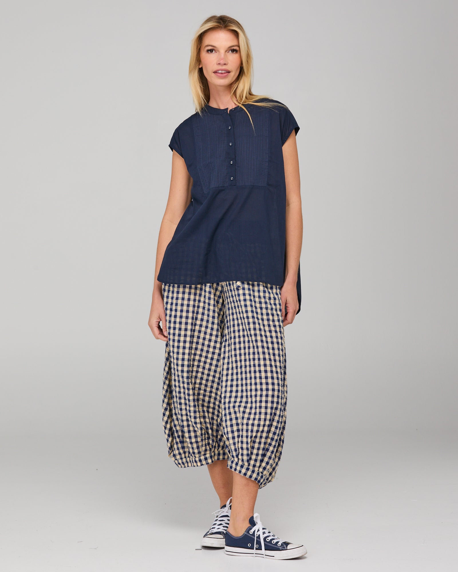 Guru Pant - Navy Seersucker