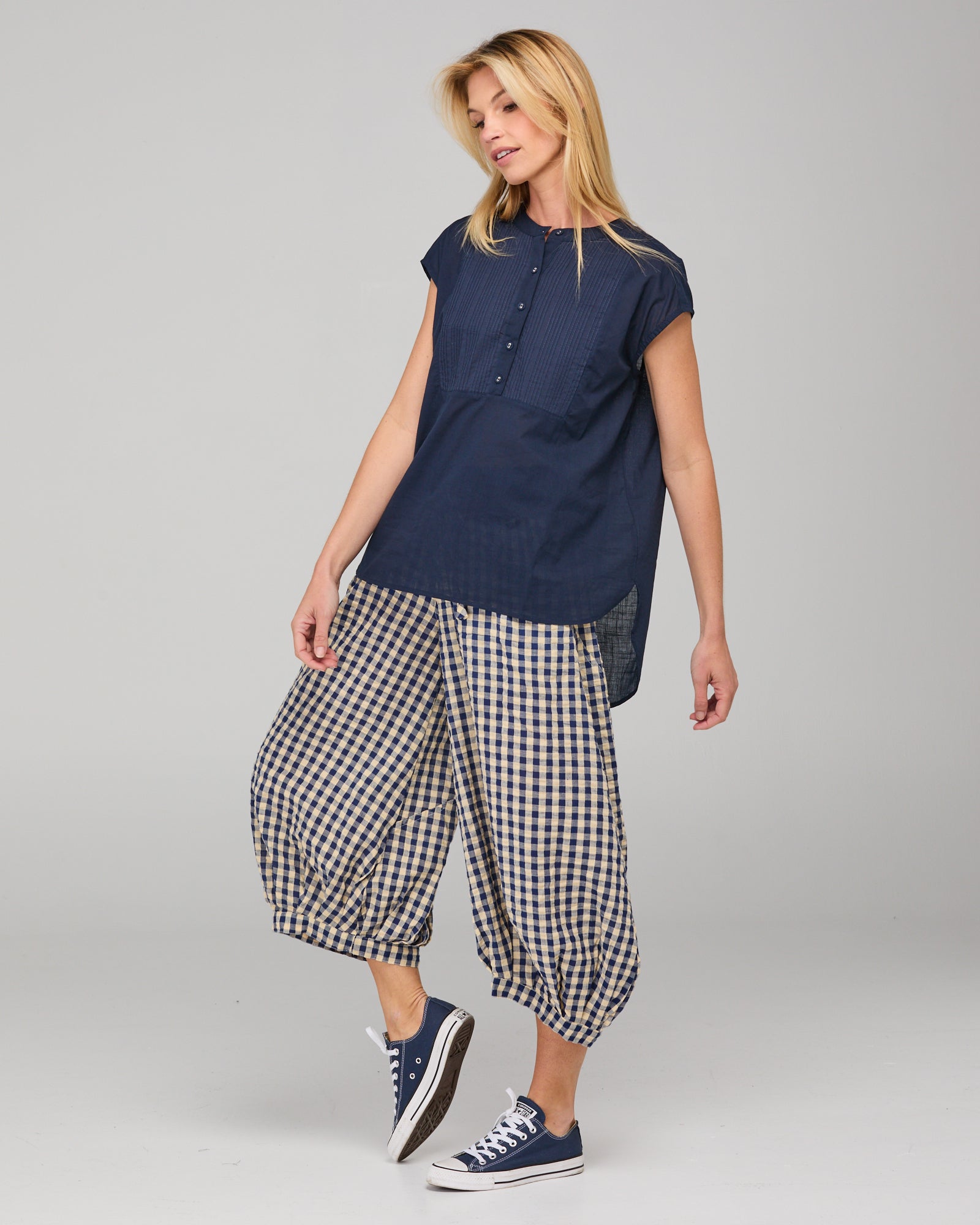 Guru Pant - Navy Seersucker