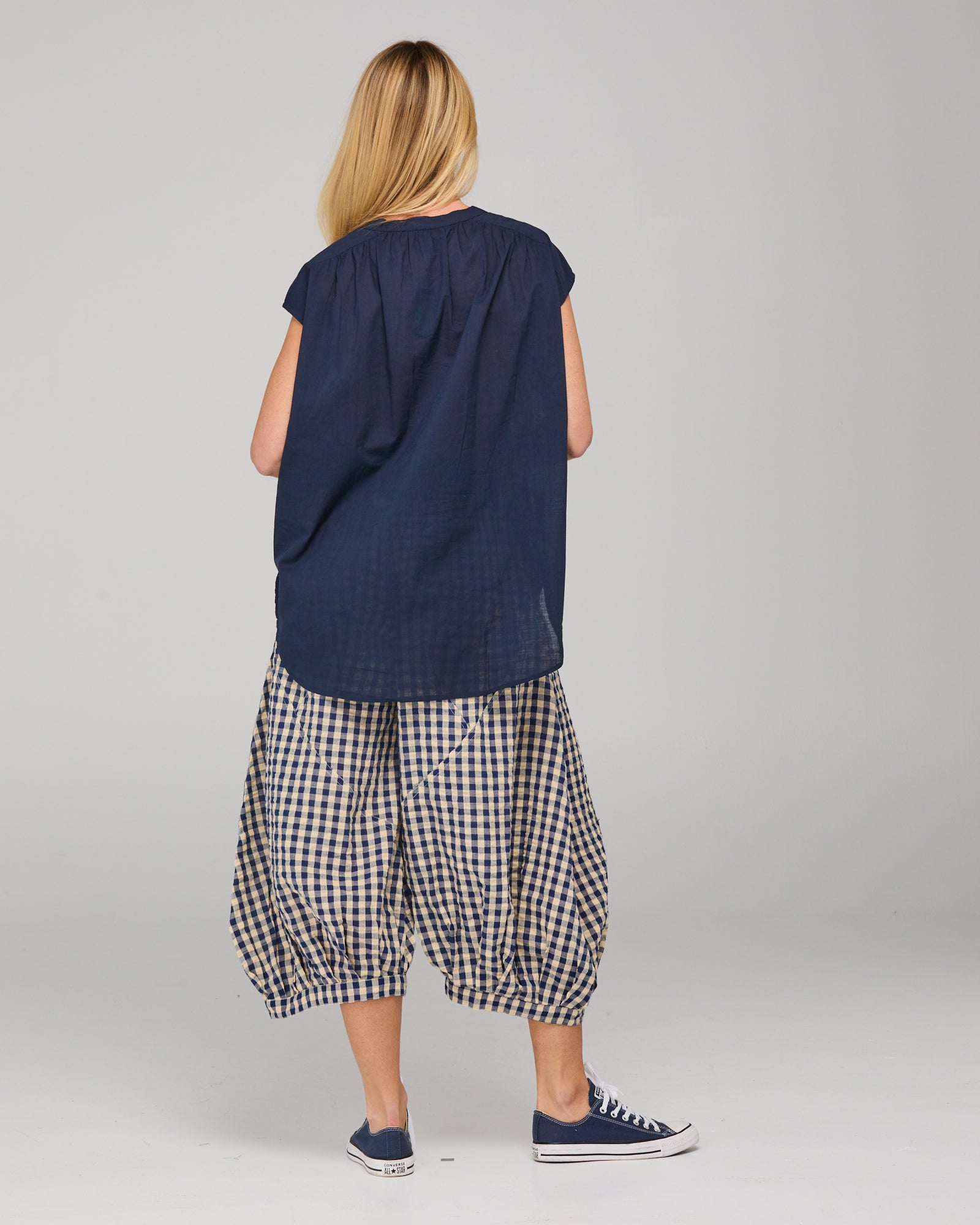 Guru Pant - Navy Seersucker