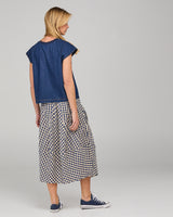 Guru Skirt - Navy Seersucker