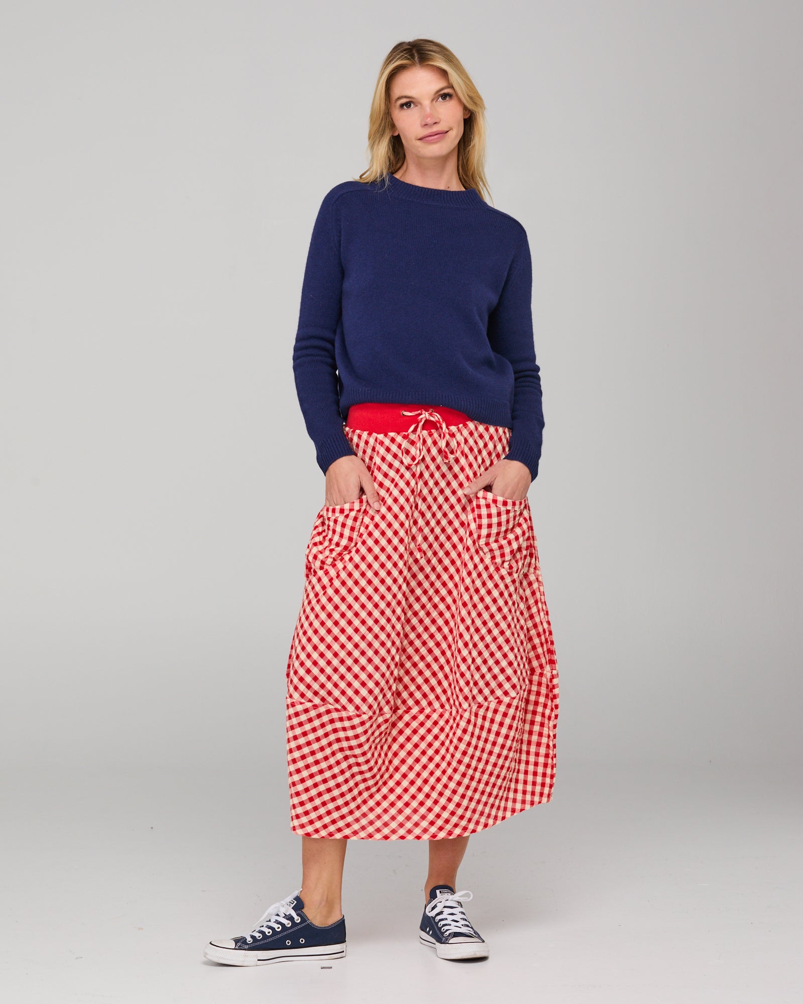 Guru Skirt - Red Seersucker – Boom Shankar