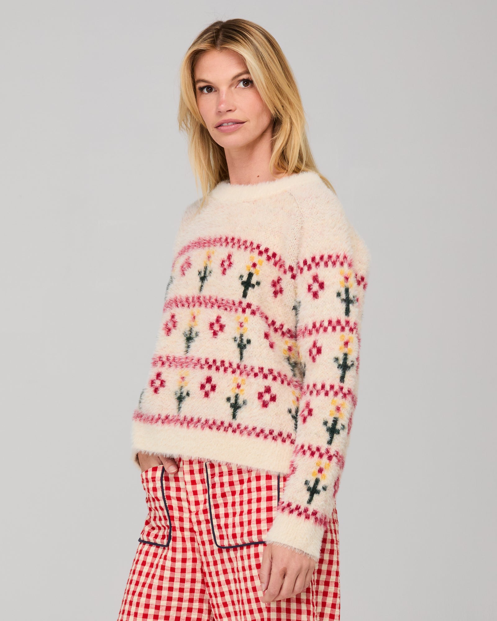 Flower Jumper - Cream Multi