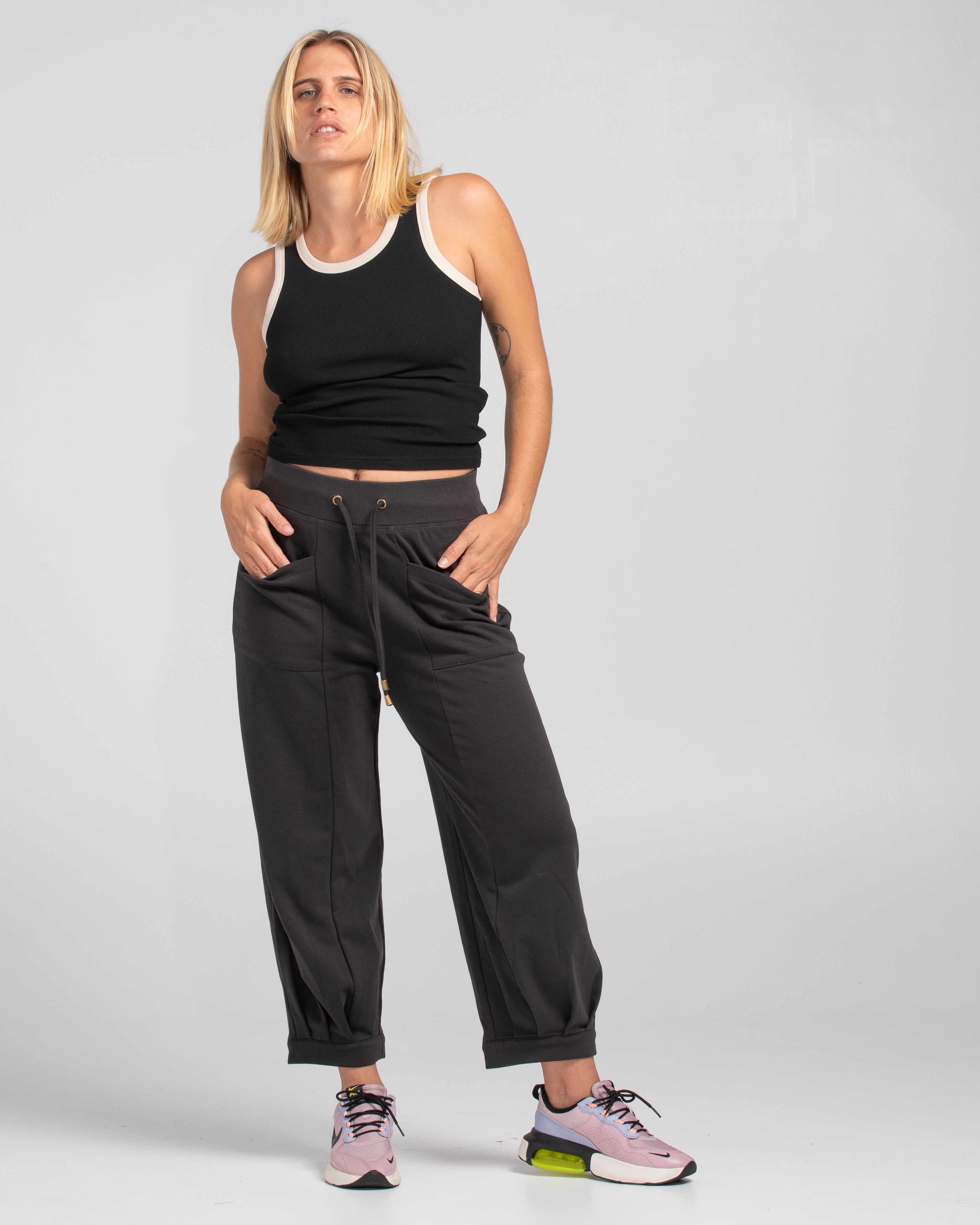 Guru Track Pant - Washed Black