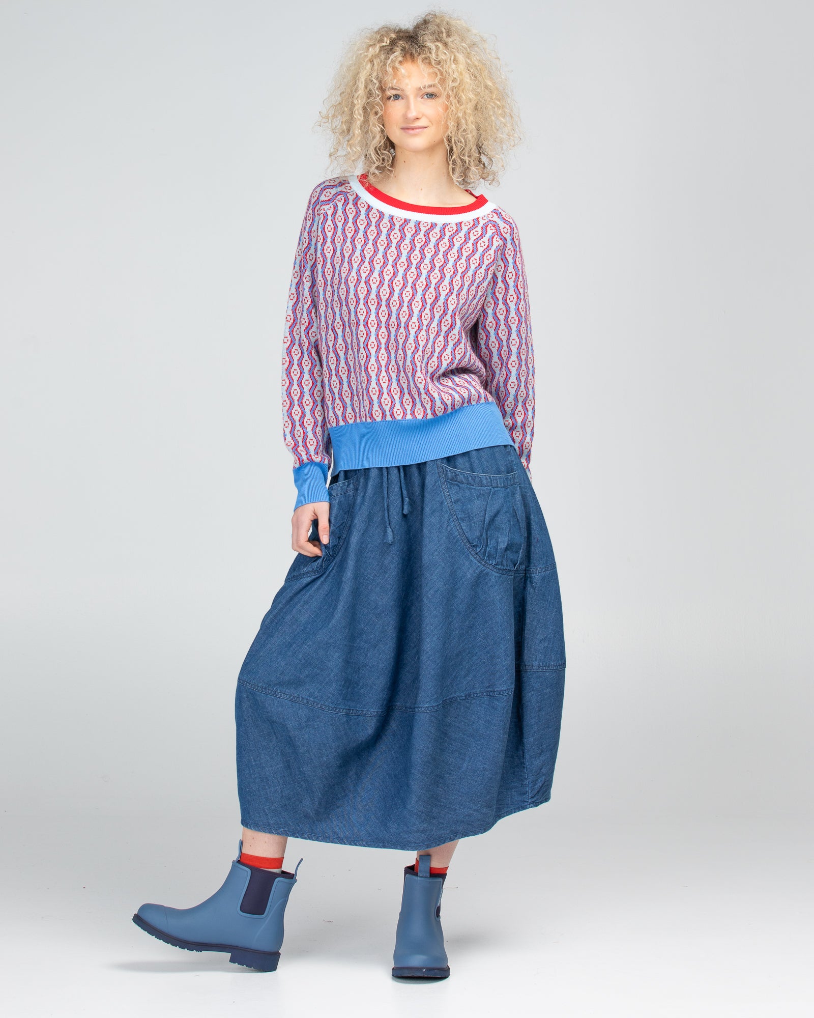 Guru Skirt - Mid Wash Denim