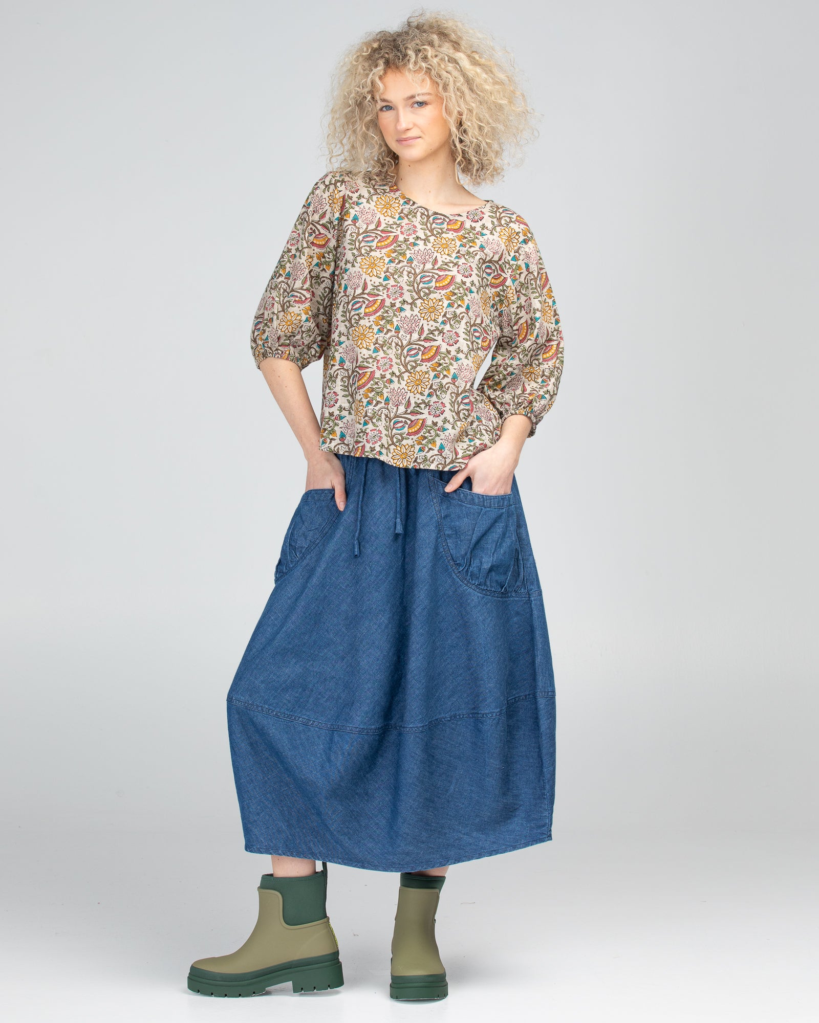 Guru Skirt - Mid Wash Denim