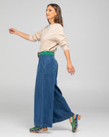 Flower Belt - Peacock Suede