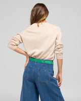 Flower Belt - Peacock Suede