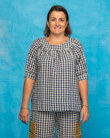 Bliss Top - Navy Seersucker