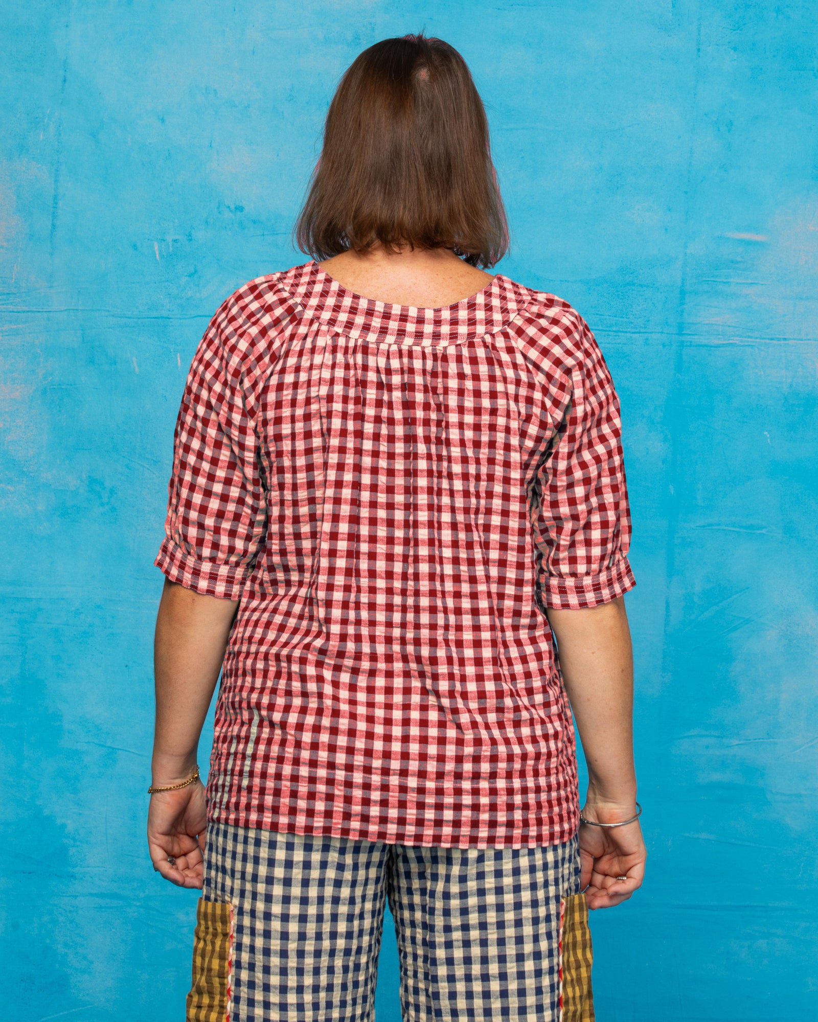 Bliss Top - Red Seersucker