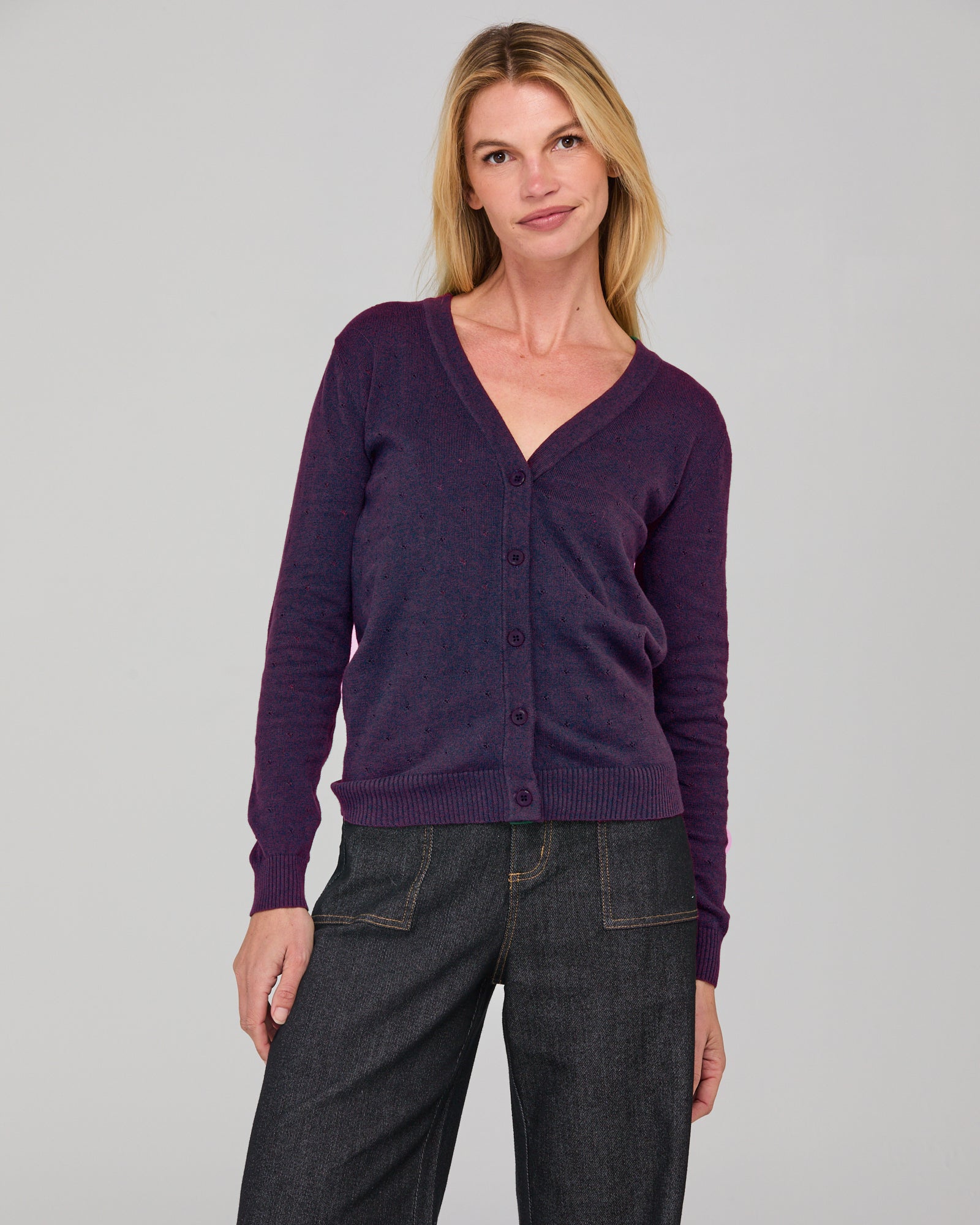 Lora Cardigan - Aubergine
