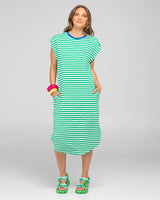 Bellissimo Dress - Green Stripe