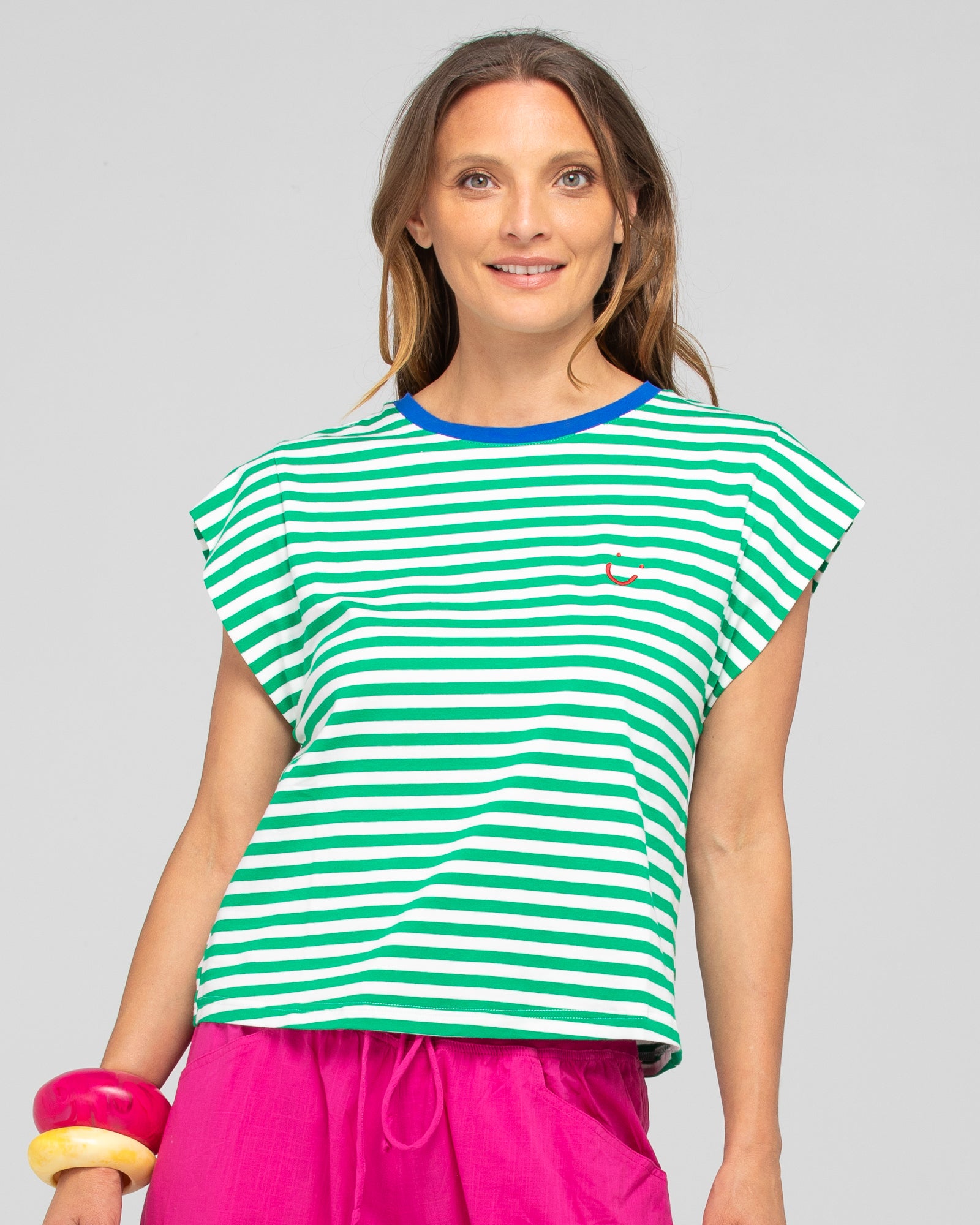 Bellissimo Tee - Green Stripe