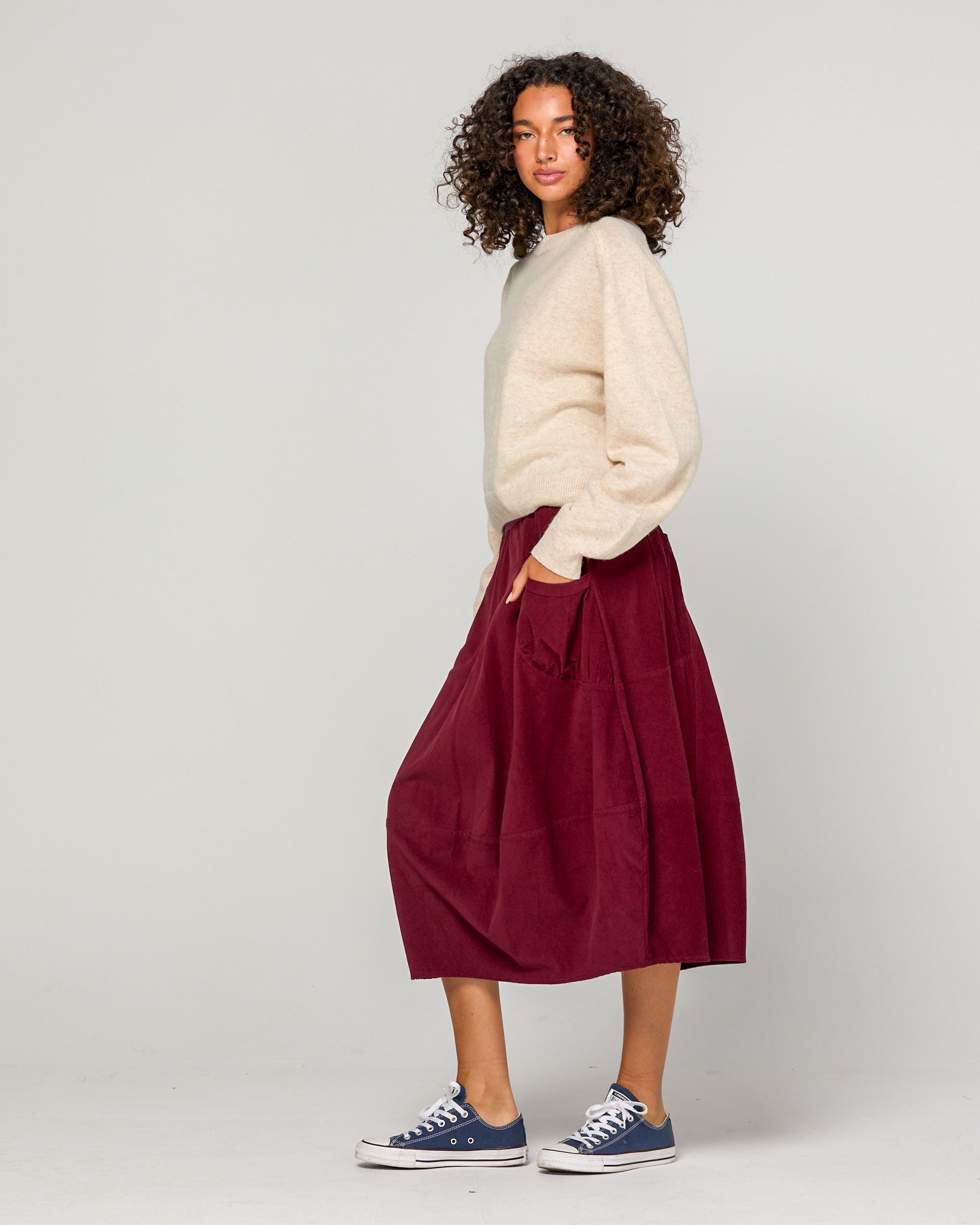 Cord Guru Skirt - Merlot