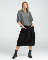 Ava Top - Winter Black Chambray