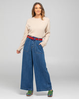 Flower Belt - Sienna Red Suede