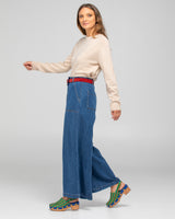 Flower Belt - Sienna Red Suede