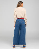 Flower Belt - Sienna Red Suede
