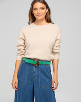 Flower Belt - Peacock Suede
