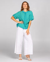 Josie Shirt - Green Seersucker