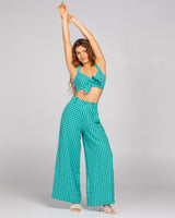Lottie Pant - Green Seersucker