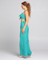 Lottie Pant - Green Seersucker