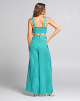 Lottie Pant - Green Seersucker